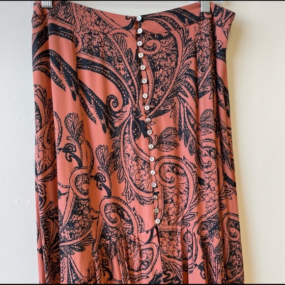 Free People Smooth Sailing Maxi Skirt Paisley Boho - Picture 7 of 11